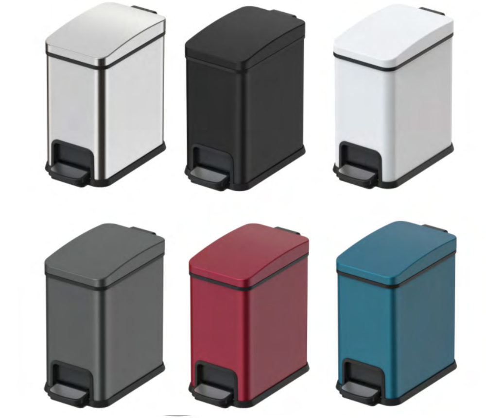 Відро для сміття KOER TC-010108-07 з плавним закриттям прямокутне 8 л Графіт (KR5591) - фото 7