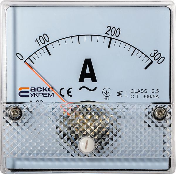 Амперметр АСКО-Укрем А-80 300/5A AC 80x80 мм (A0190010052)