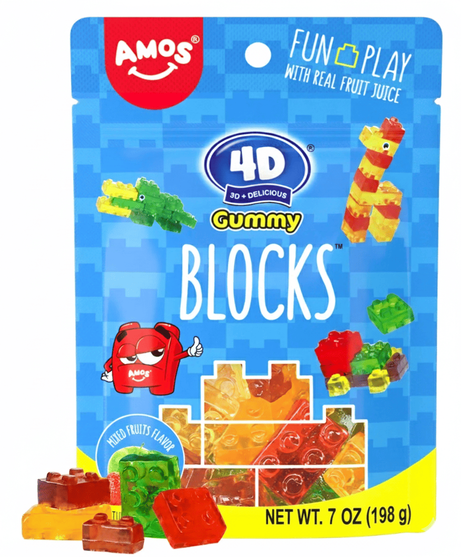 Конфеты желейные Amos 4D Gummy Blocks 198 г (2863851635)