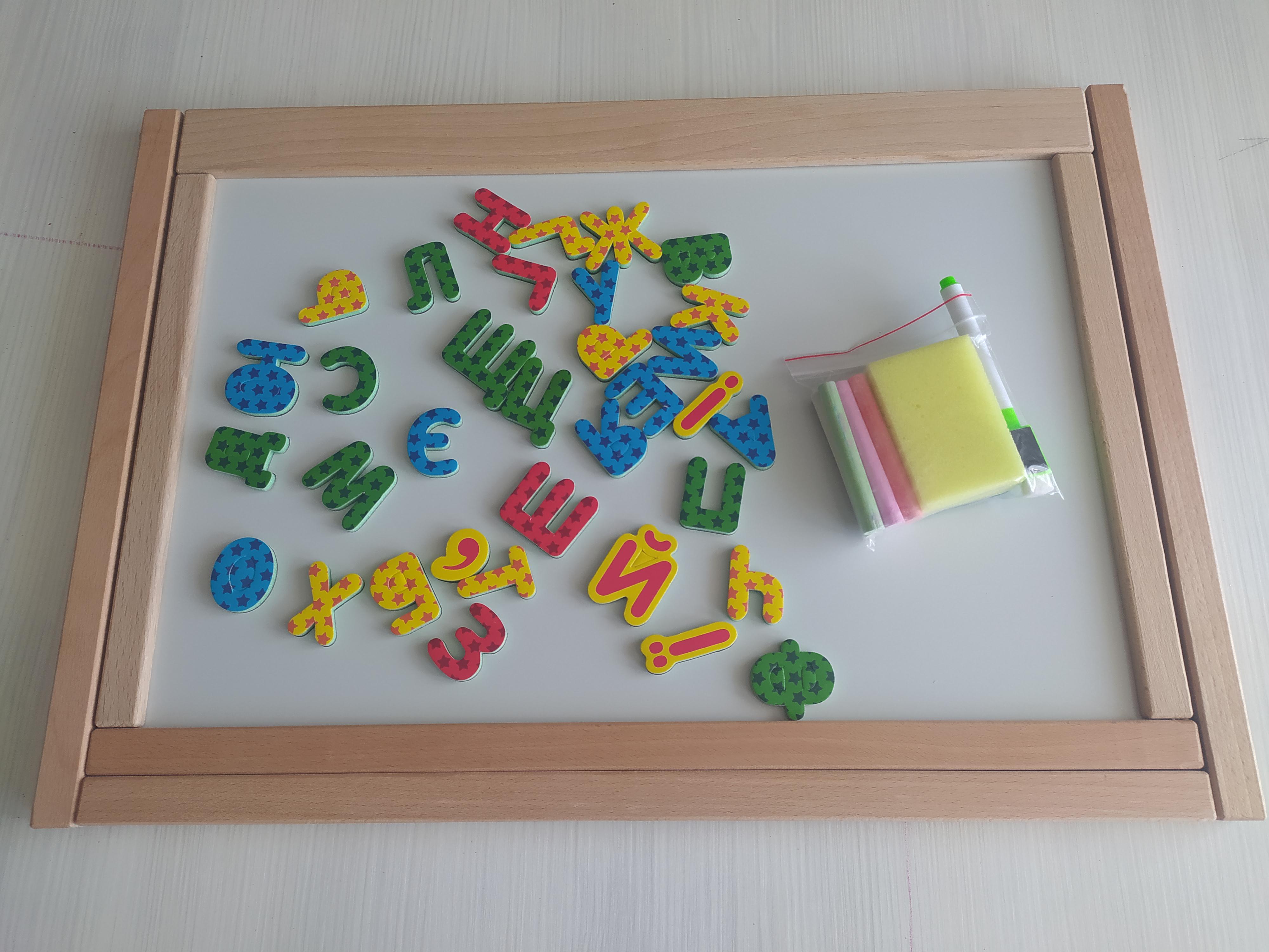 Мольберт магнітний настільний двосторонній дерев'яний 3в1 52x37x2 см (4311) - фото 5 Мольберт магнітний настільний двосторонній дерев'яний 3в1 52x37x2 см (4311) - фото 5