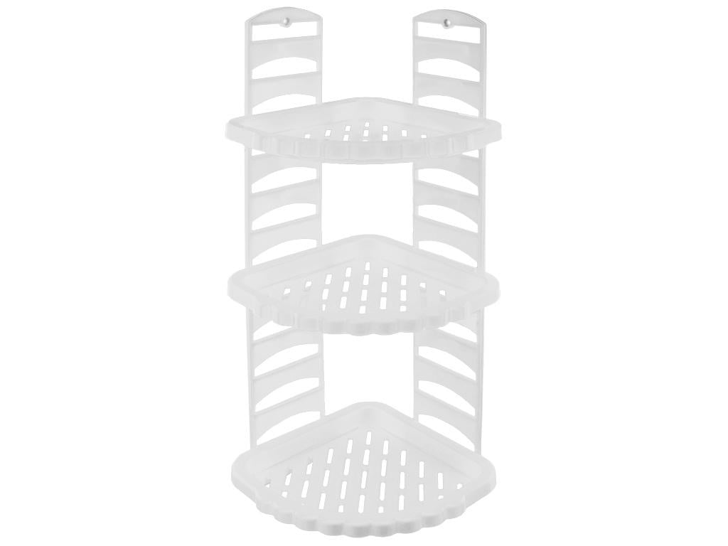 Полиця настінна 3-ярусна кутова 27,3х23,2х58,3 см Білий (MCS-BK097-2)