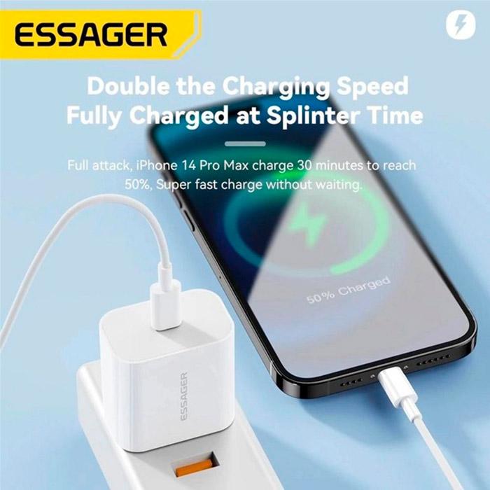 Зарядное устройство Essager Vanjane Travel Phone Charger Set PD20W White (ECTC-FJB02-P) - фото 2 Зарядное устройство Essager Vanjane Travel Phone Charger Set PD20W White (ECTC-FJB02-P) - фото 2