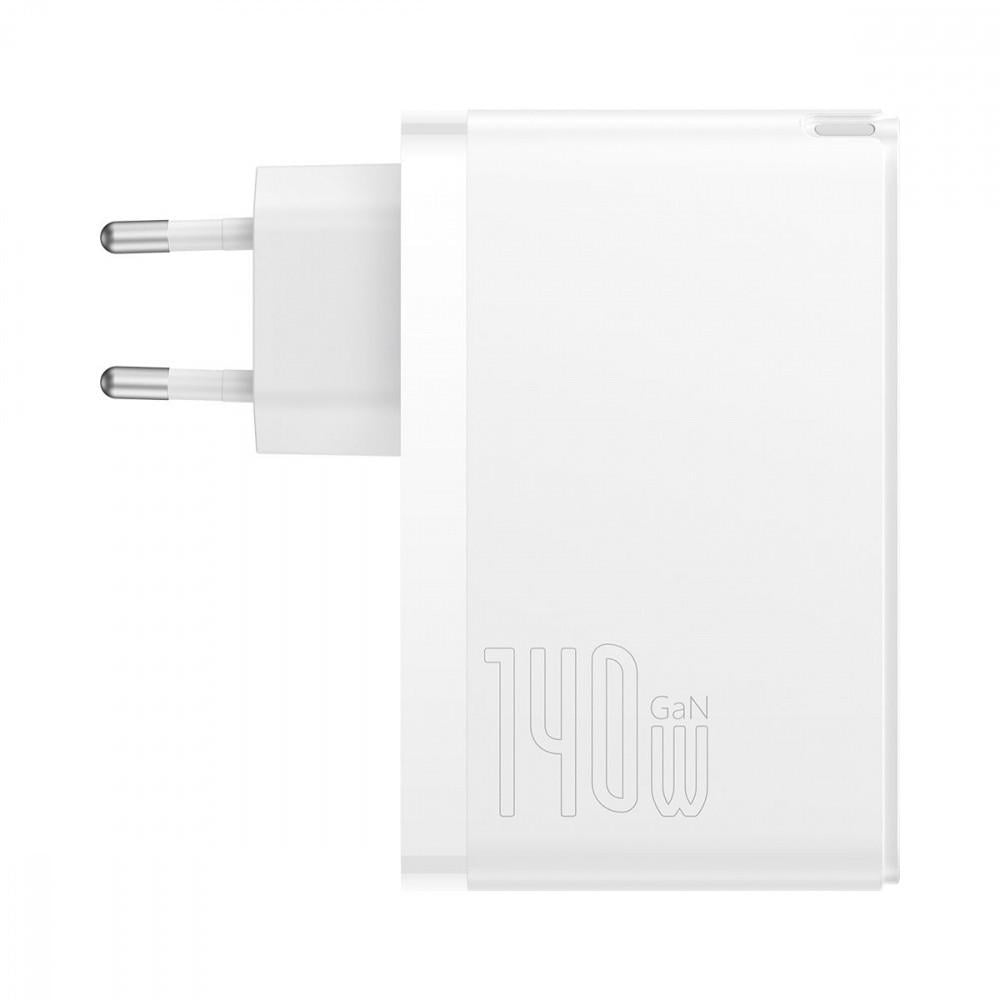 Зарядное устройство BASEUS GaN5 Pro 140 W 2 xType-C/USB/Кабель Type-C/Type-C 240 W 1 м White