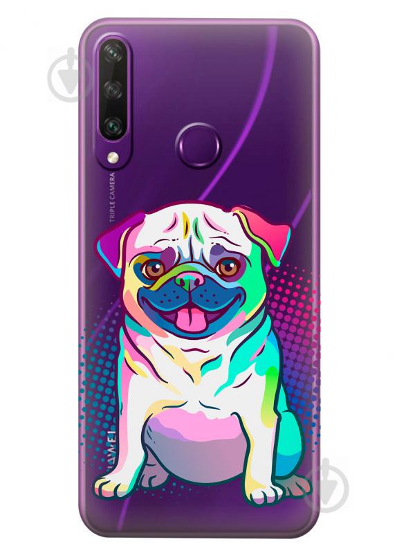 Прозрачный силиконовый чехол iSwag для Huawei Y6p с рисунком - Мопс (KS2360)