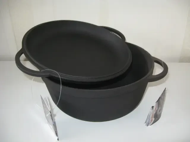 Каструля Ситон 5,5 л чавунна з кришкою-сковородою - фото 2 Каструля Ситон 5,5 л чавунна з кришкою-сковородою - фото 2