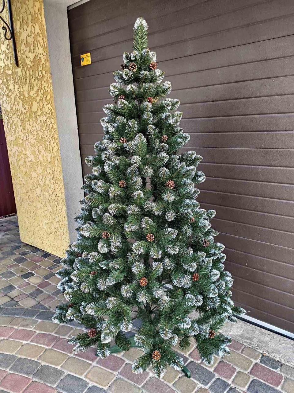 Ялинка штучна Елітна з шишками 250 см з підставкою в коробці (26425008) - фото 2