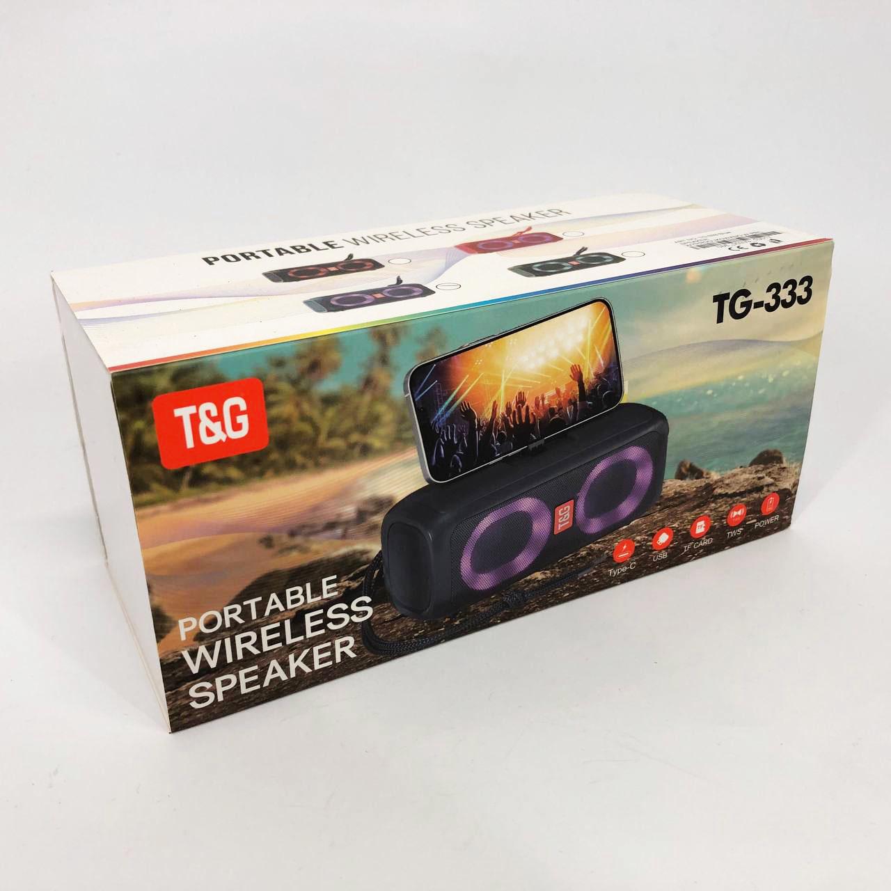 Портативна колонка TG333 2x5W з RGB підсвічуванням - фото 5