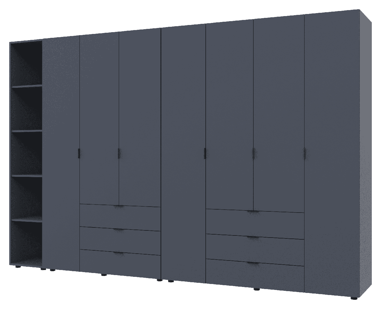 Комплект шкафов для одежды Doros Гелар 309,4х49,5х203,4 см 3 шт. Графит (DRS-011163) Комплект шкафов для одежды Doros Гелар 309,4х49,5х203,4 см 3 шт. Графит (DRS-011163)