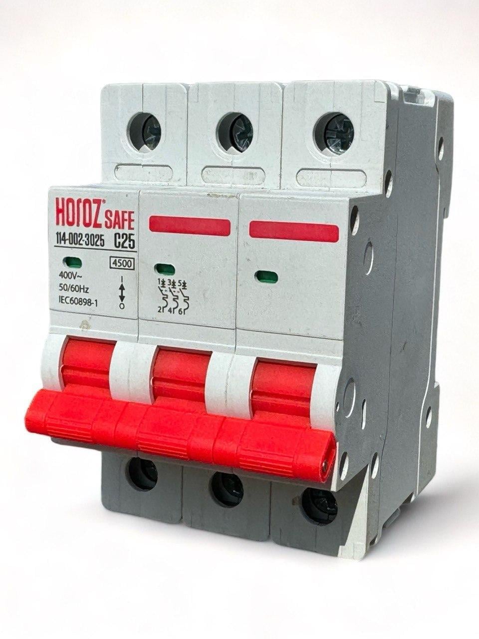 Автоматический выключатель HOROZ ELECTRIC SAFE C 25А 3Р (114-002-3025-010) Автоматический выключатель HOROZ ELECTRIC SAFE C 25А 3Р (114-002-3025-010)