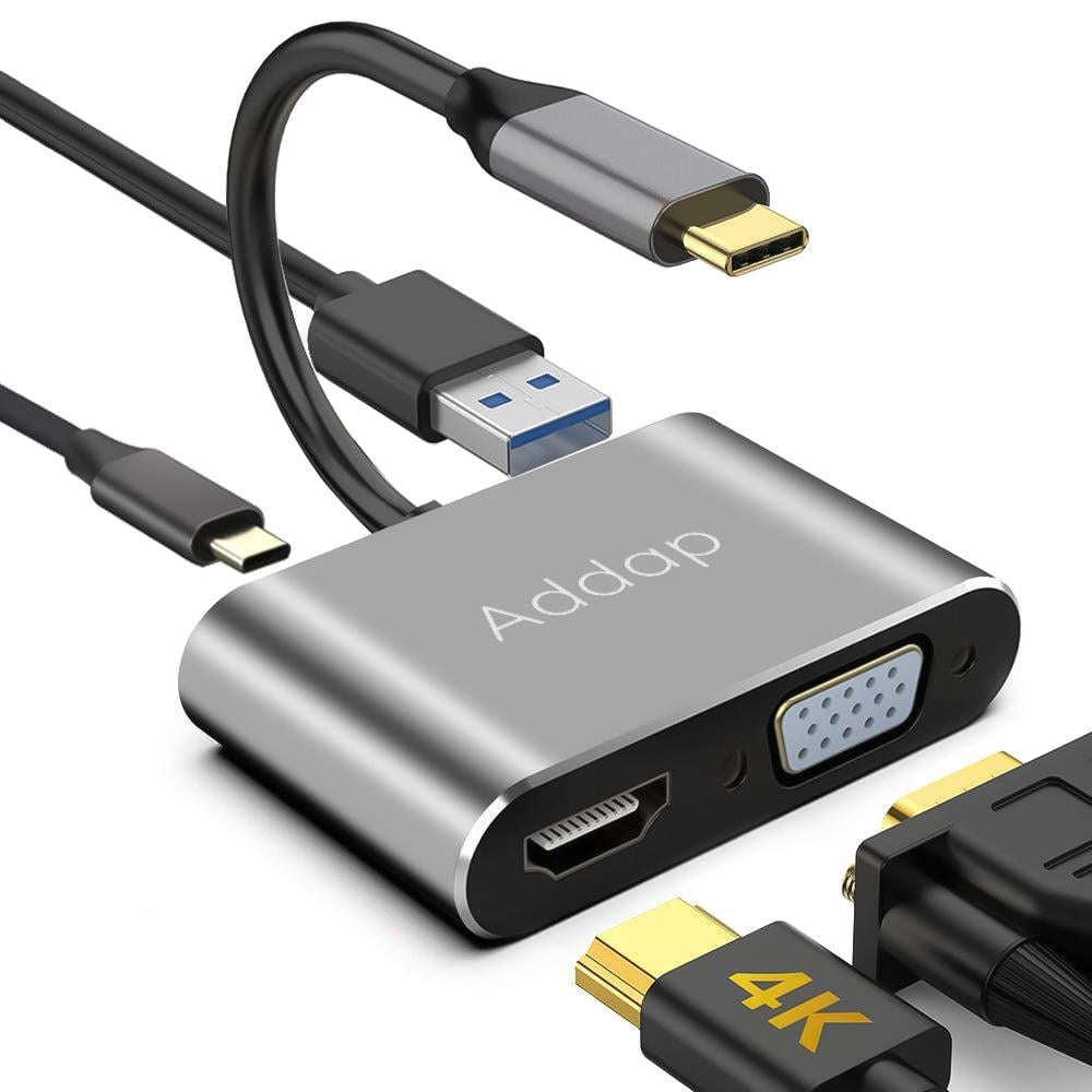 Адаптер USB Type-C Addap MH-02 для ноутбука 4в1