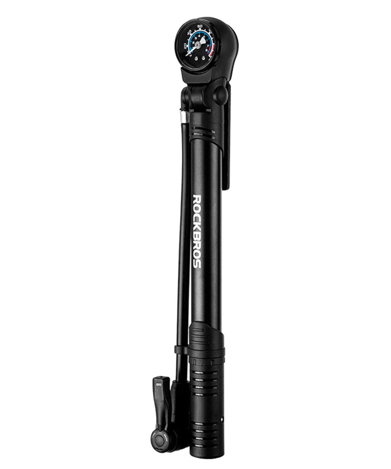 Насос велосипедный мини ROCKBROS NS1000 с манометром 120 PSI Presta/Schrader Черный (RB-NS1000-5103)