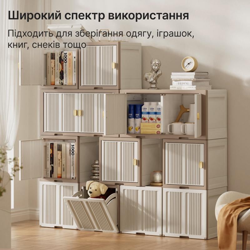 Органайзер для зберігання речей у шафу TidyQ пластиковий квадратний 32 л (T-HE060) - фото 5