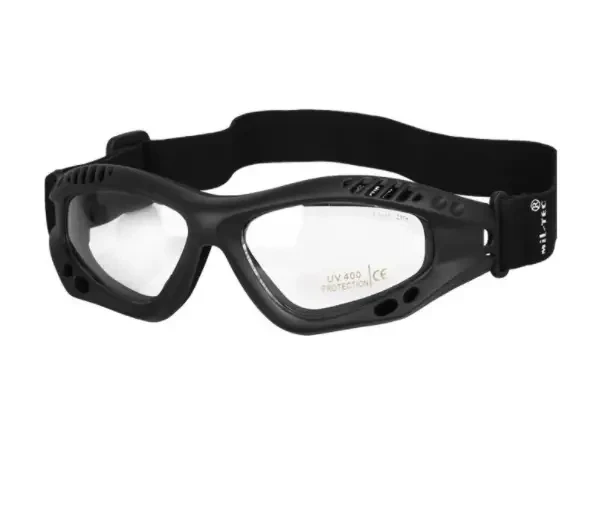 Очки защитные десантные Mil-Tec Commando Brille Air Pro Schwarz Smoke (15615402)