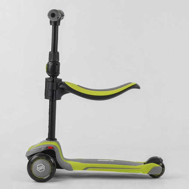 Самокат трехколесный Best Scooter JS-20815/4 с сидением/алюминиевый руль/колеса PU со светом d 12 см (25232164)