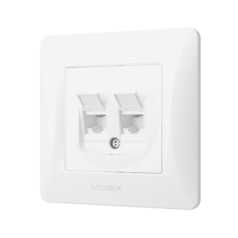 Розетка комп'ютерна Vіdех Bіnеrа подвійна CAT6/CAT6 Білий (22551119)