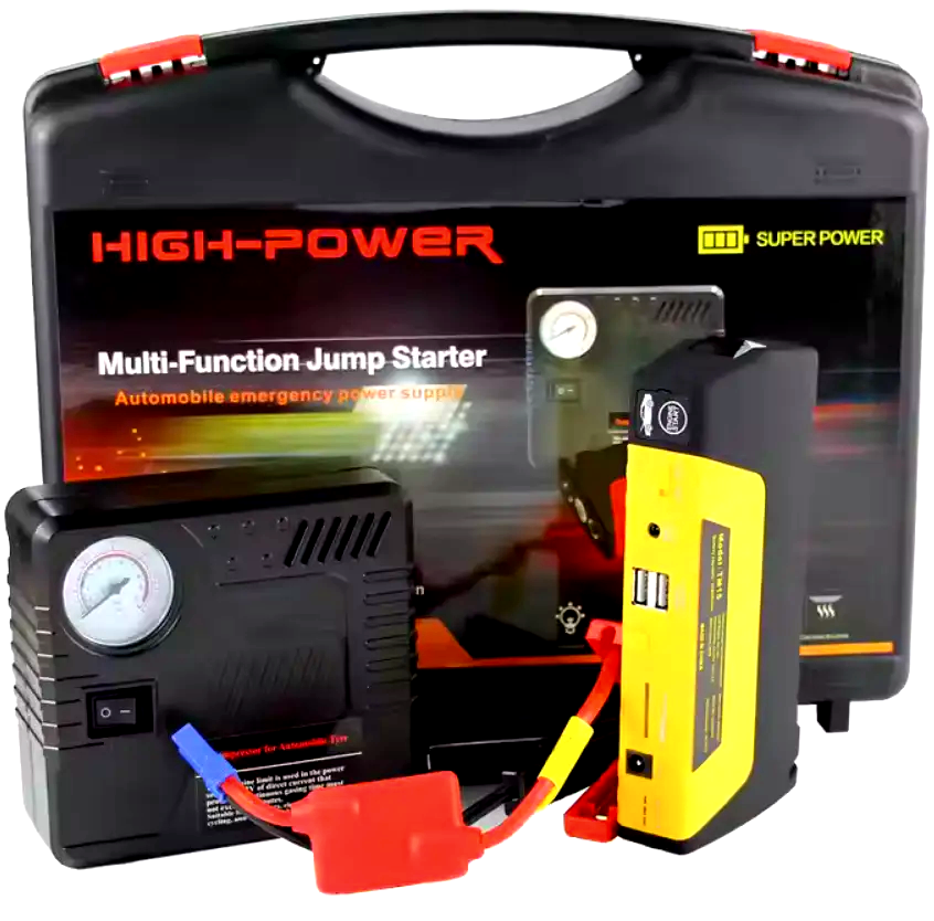 Пусковое устройство для машины car jump starter 20000 mAh 2хUSB с фонариком и компрессором в чемодане (22350927) - фото 9