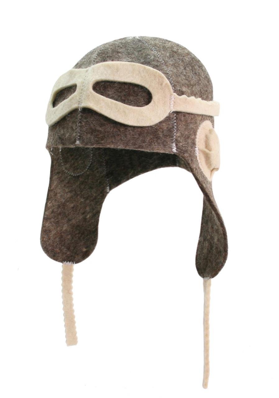 Шапка для сауны/бани из натуральной шерсти Пилот