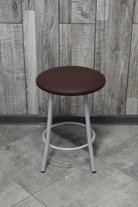Табурет кухонний Муза металевий з м'яким сидінням 30х45 см Коричневий/Білий (28374199)