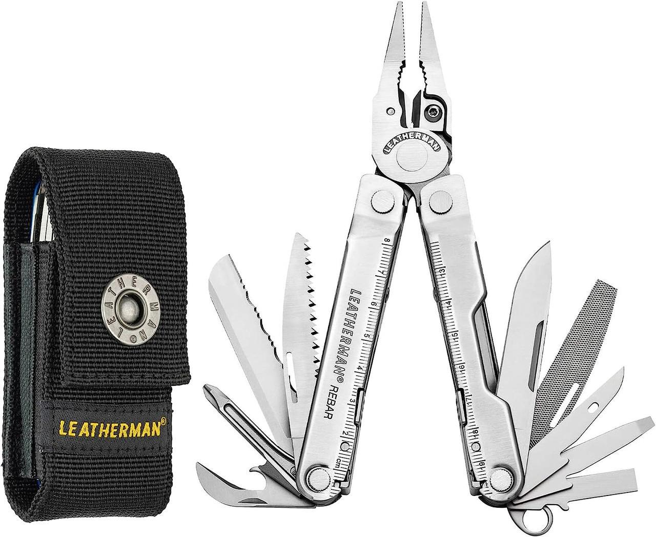 Мультитул Leatherman Rebar со сменными кусачками в чехле Stainless Steel (000794)