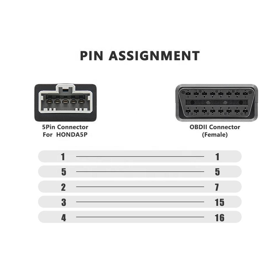 Переходник OBD2 на Honda 5 pin (1660704598) - фото 6