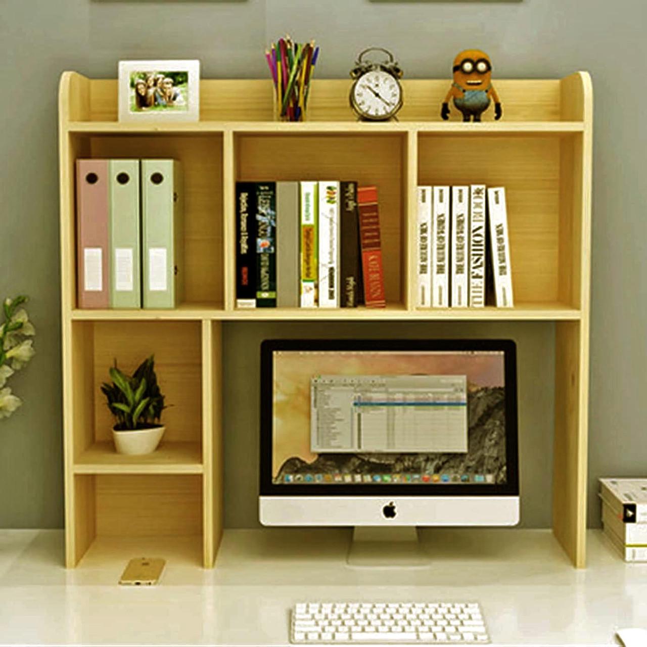 Полка-надстройка настольная из дерева Ларио карри (АКД-013303)