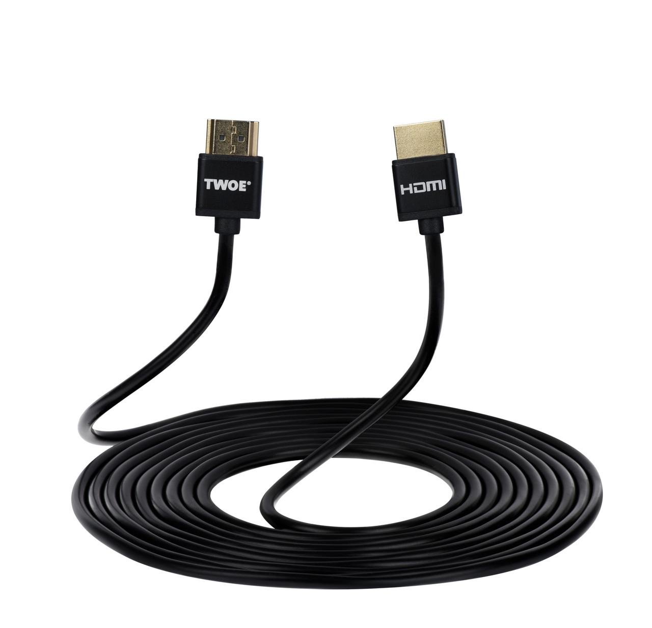 Кабель 2E HDMI M/M 2.0 Slim High Speed Aluminum 3 м Чорний (iz15907)