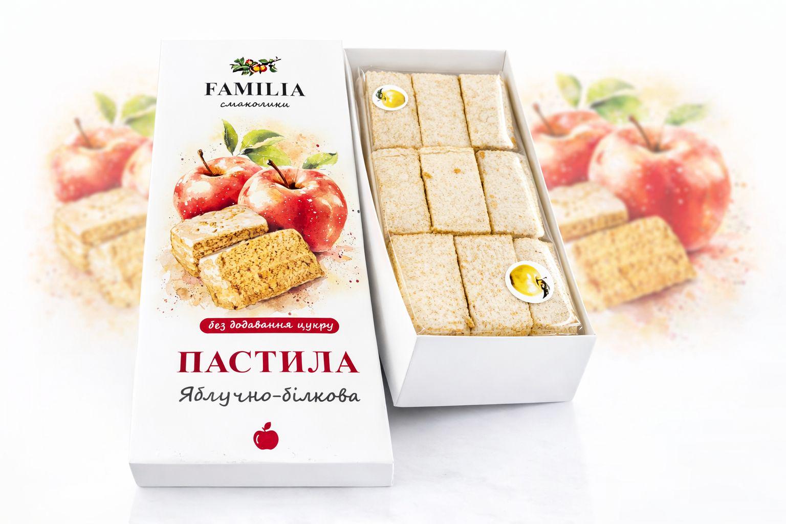 Пастила Familia Яблучно-білкова без цукру 100 г (2020812010729)