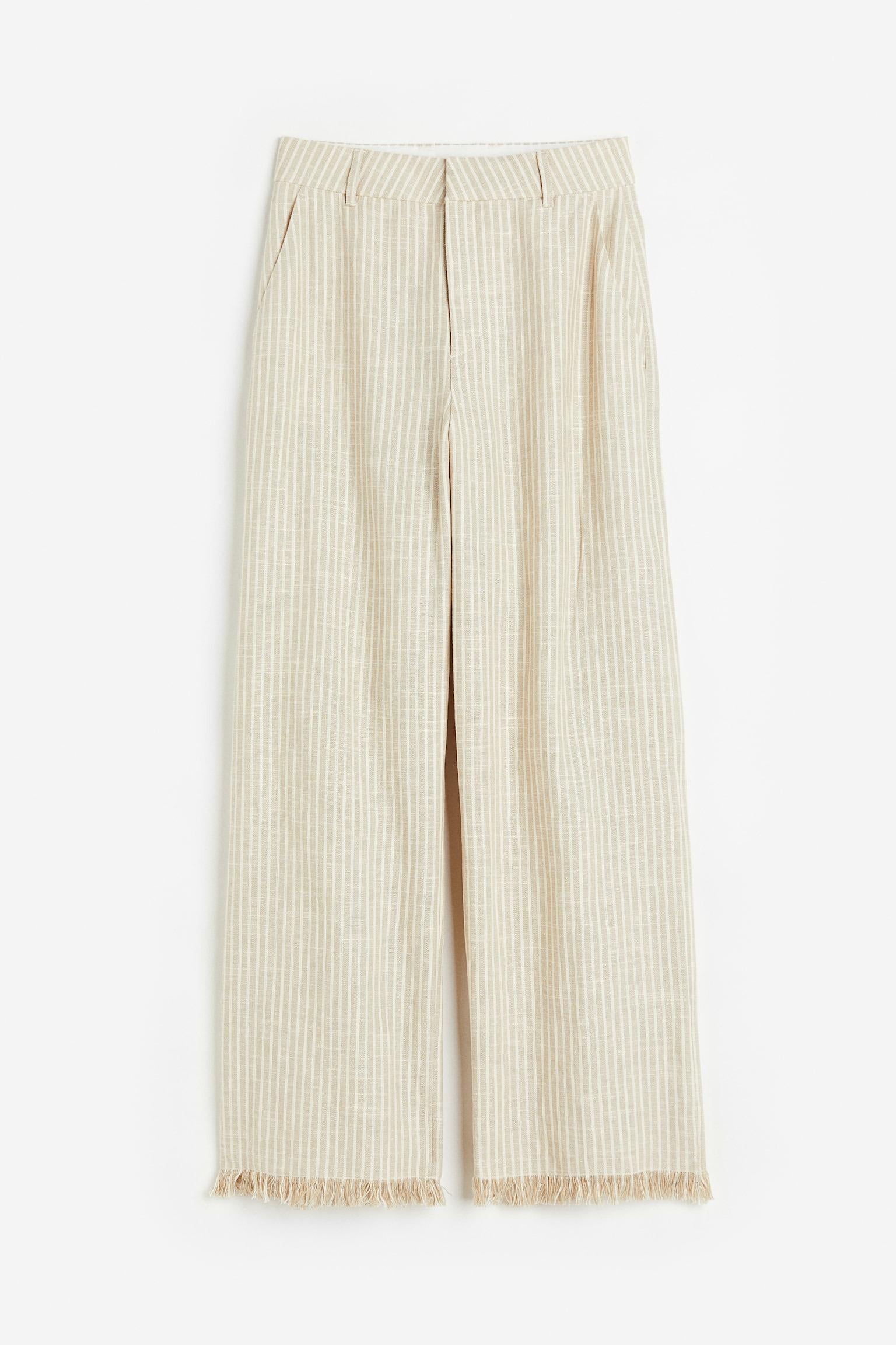 Штани H&M Смужка р. 42 Світло-бежевий (X22081154700)