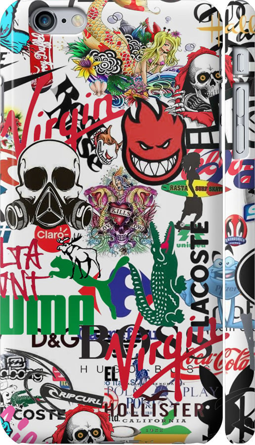 Чехол на iPhone 6 Plus Many different logos (4022c-48-42517)