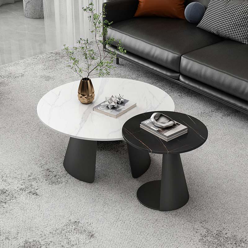 Сет кофейных столиков Mono Duo Ø 60/80 см Noir et blanc (16217)