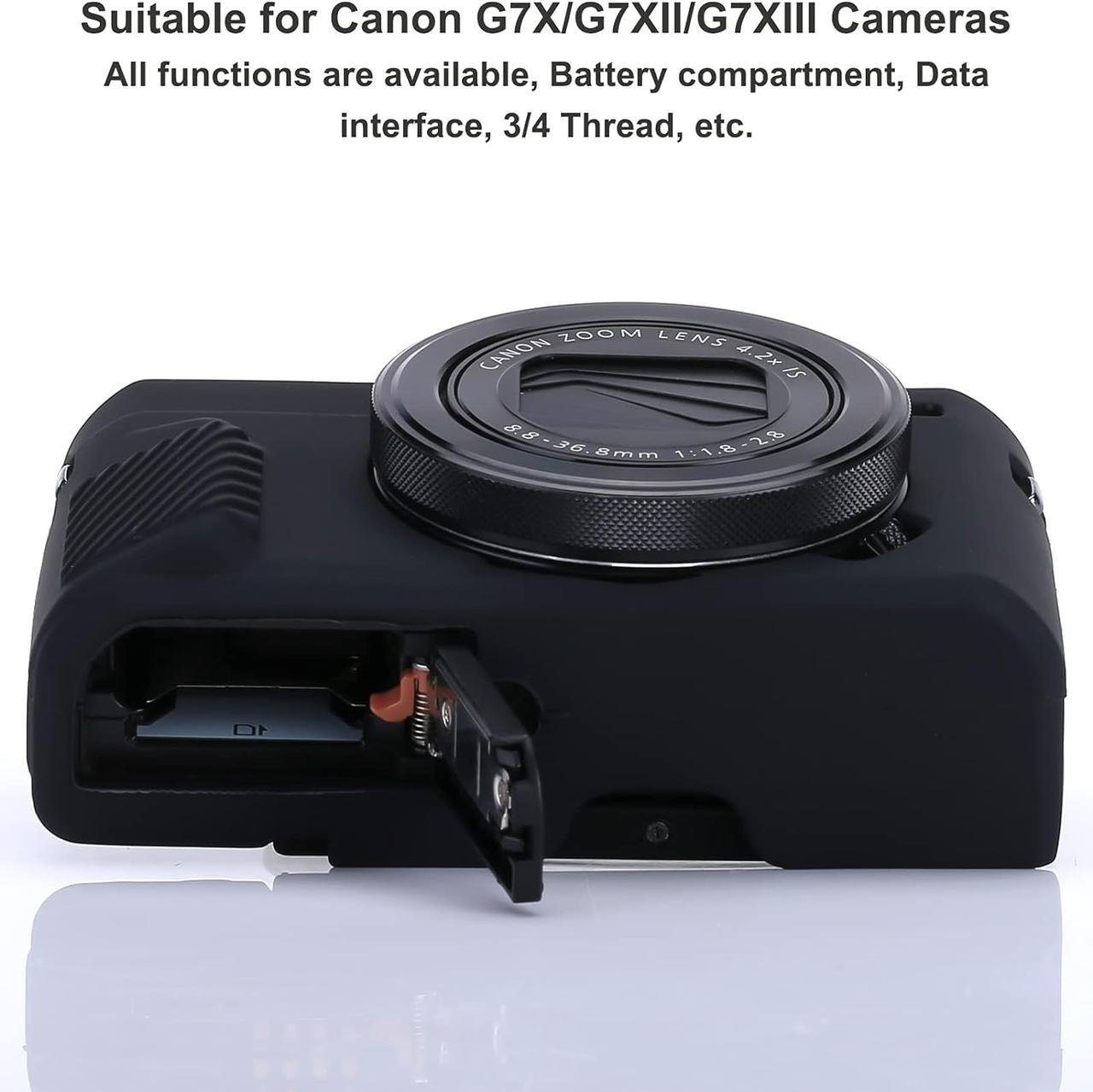 Чохол захисний силіконовий для фотоапаратів Canon G7X Mark III Чорний - фото 4 Чохол захисний силіконовий для фотоапаратів Canon G7X Mark III Чорний - фото 4