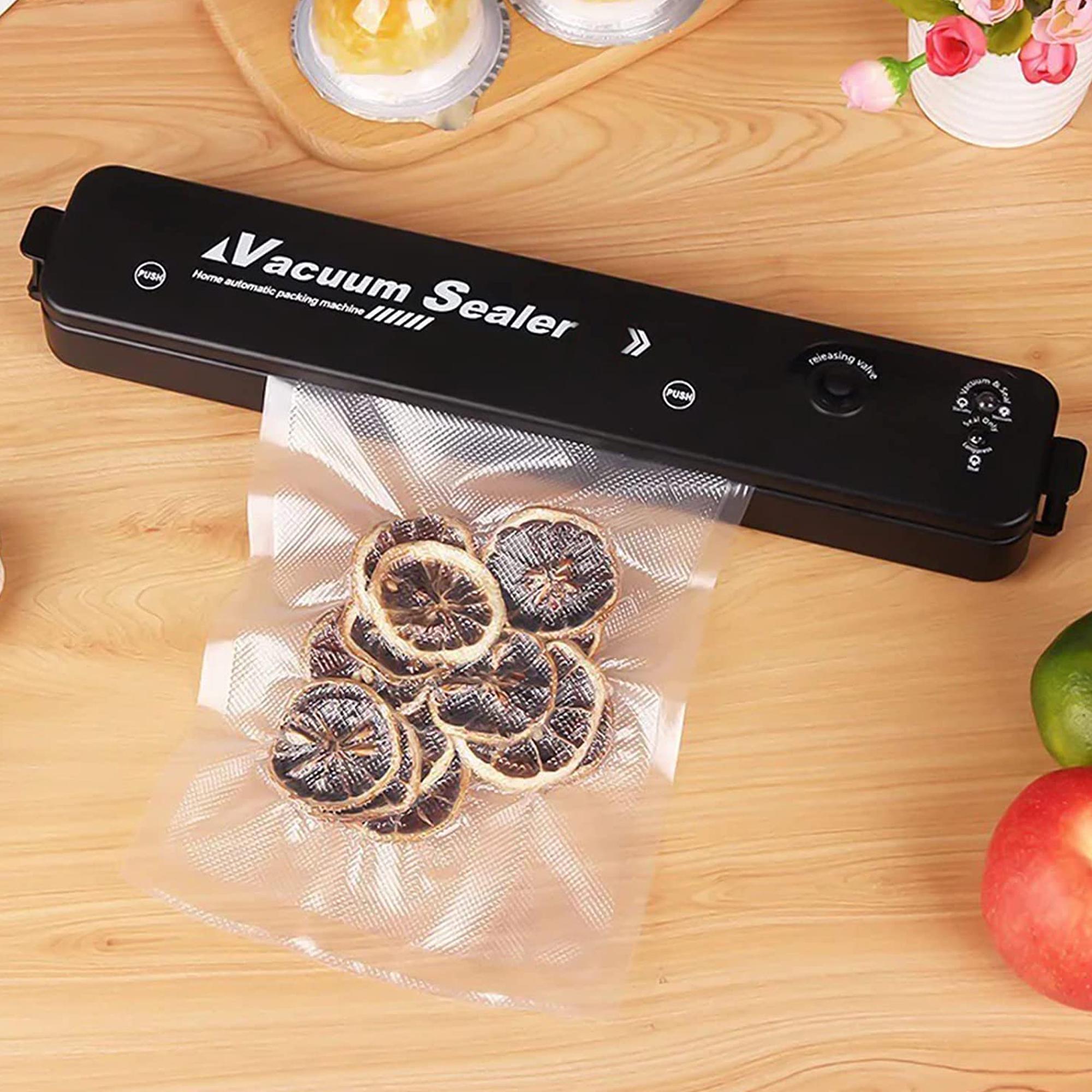 Бытовой вакуумный упаковщик продуктов Vacuum Sealer с функцией запаивания пакетов Черный (65449) - фото 11