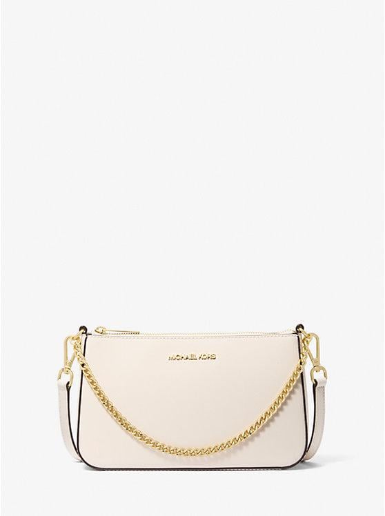 Женская сумка кросс-боди Michael Kors Jet Set Medium Saffiano Leath в подарочной упаковке Молочный (2429432542)