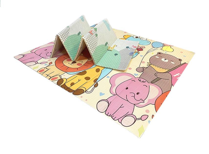 Развивающий коврик детский двухсторонний Звери с шариками HF51/Горы с жирафом HF58 складной с сумкой 200х180х1 см (2115683069) - фото 5