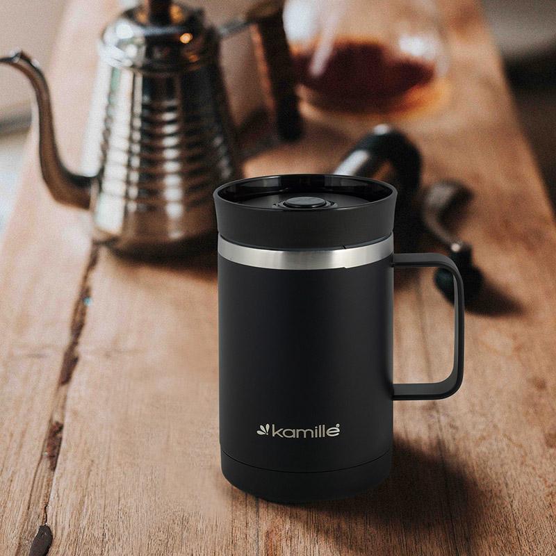 Термос Kamille з ручкою 360 мл Чорний - фото 4 Термос Kamille з ручкою 360 мл Чорний - фото 4