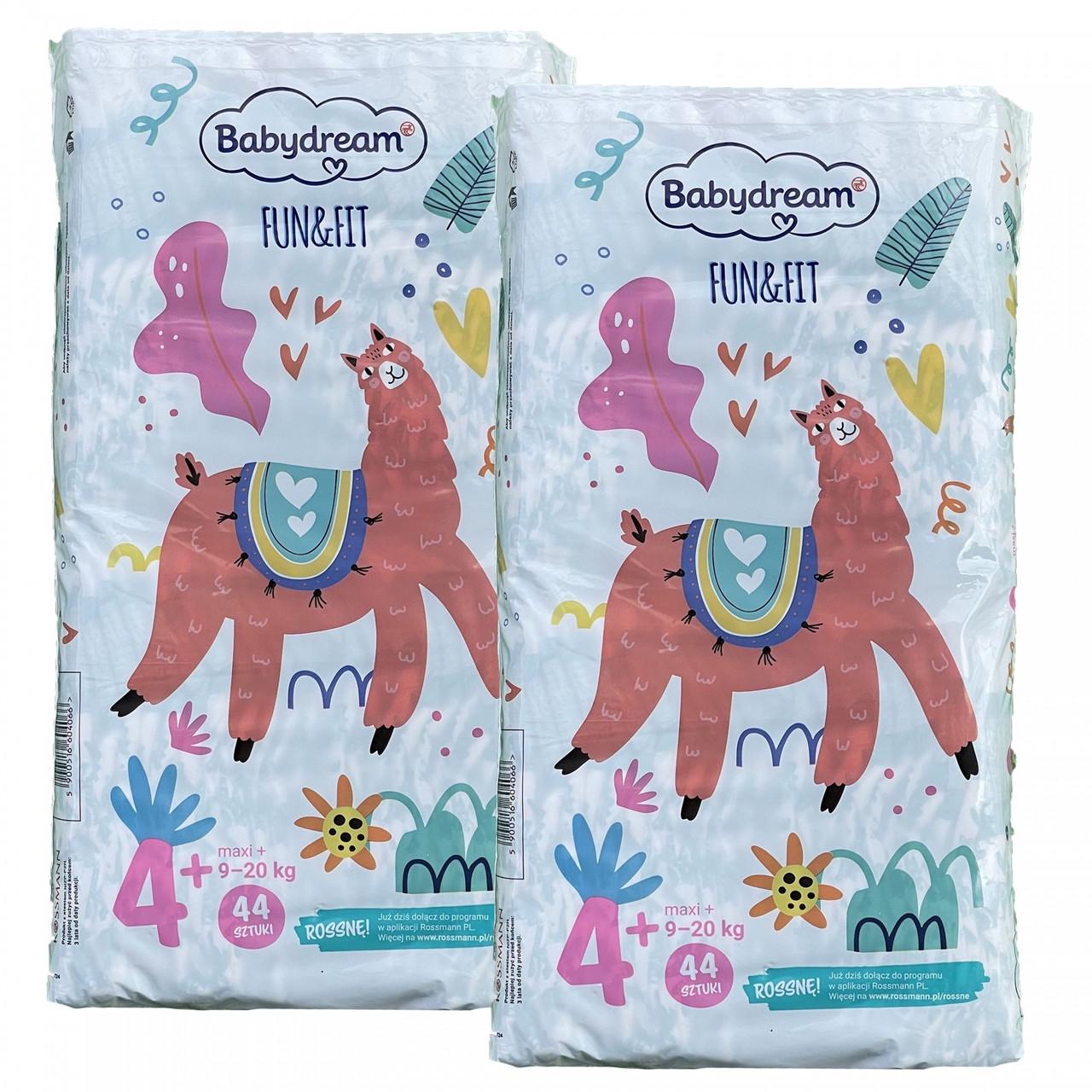 Підгузки дитячі Babydream FUN&FIT р. 4+ Maxi/вага 9-20 кг 88 шт. (1891323229)