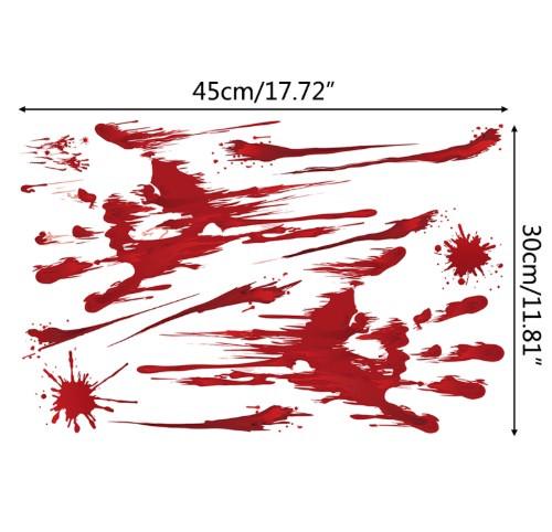 Наклейки на Хэллоуин Кровавые следы 45х30 см Красный (31006) - фото 2