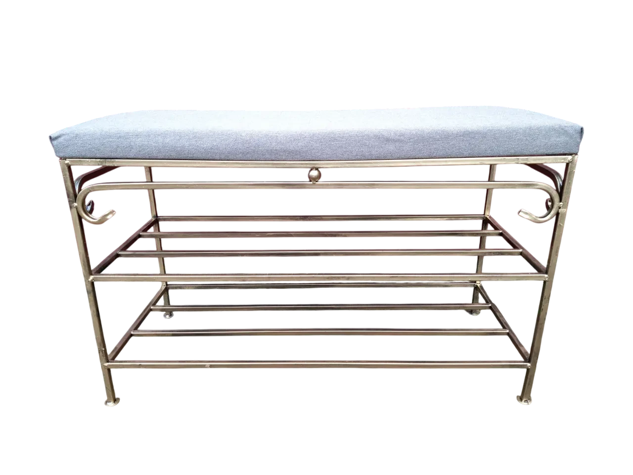 Пуф Хатка с 2 обувными полками из кованого металла 59 см