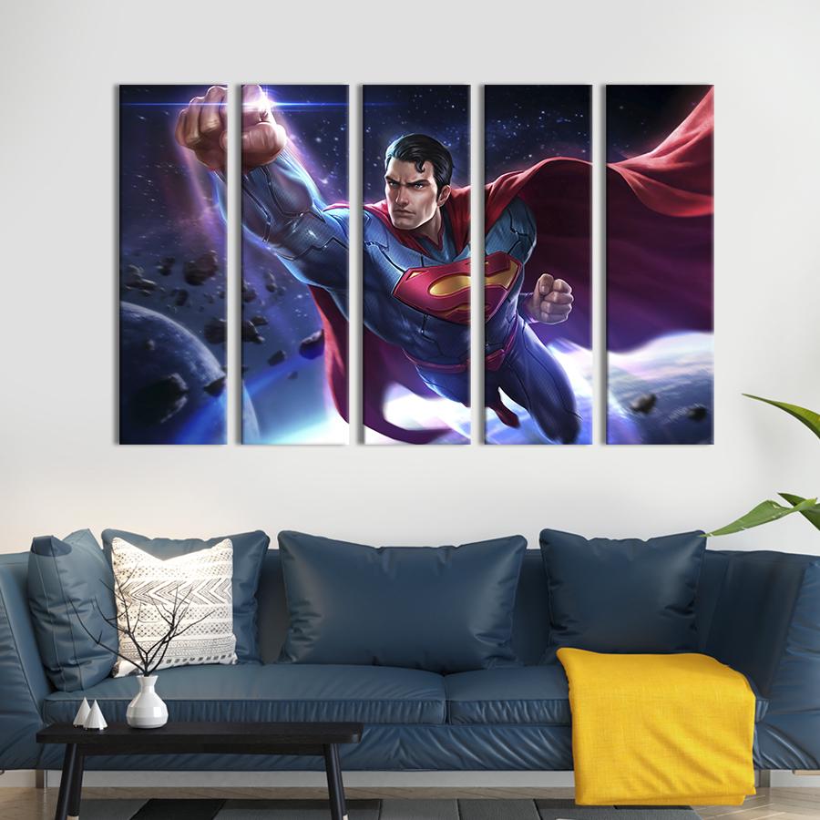 Модульна картина з 5 частин Супермен DC 87x50 см (752-51)
