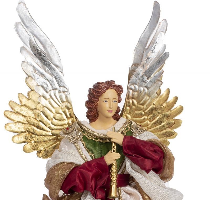 Фигура декоративная Рождественский Ангел в золотом и красном 47 см - фото 2 Фигура декоративная Рождественский Ангел в золотом и красном 47 см - фото 2