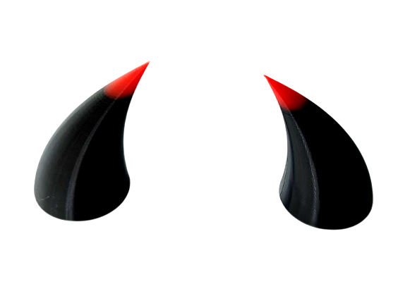 Рожки на мото шлем черные с красными кончиками