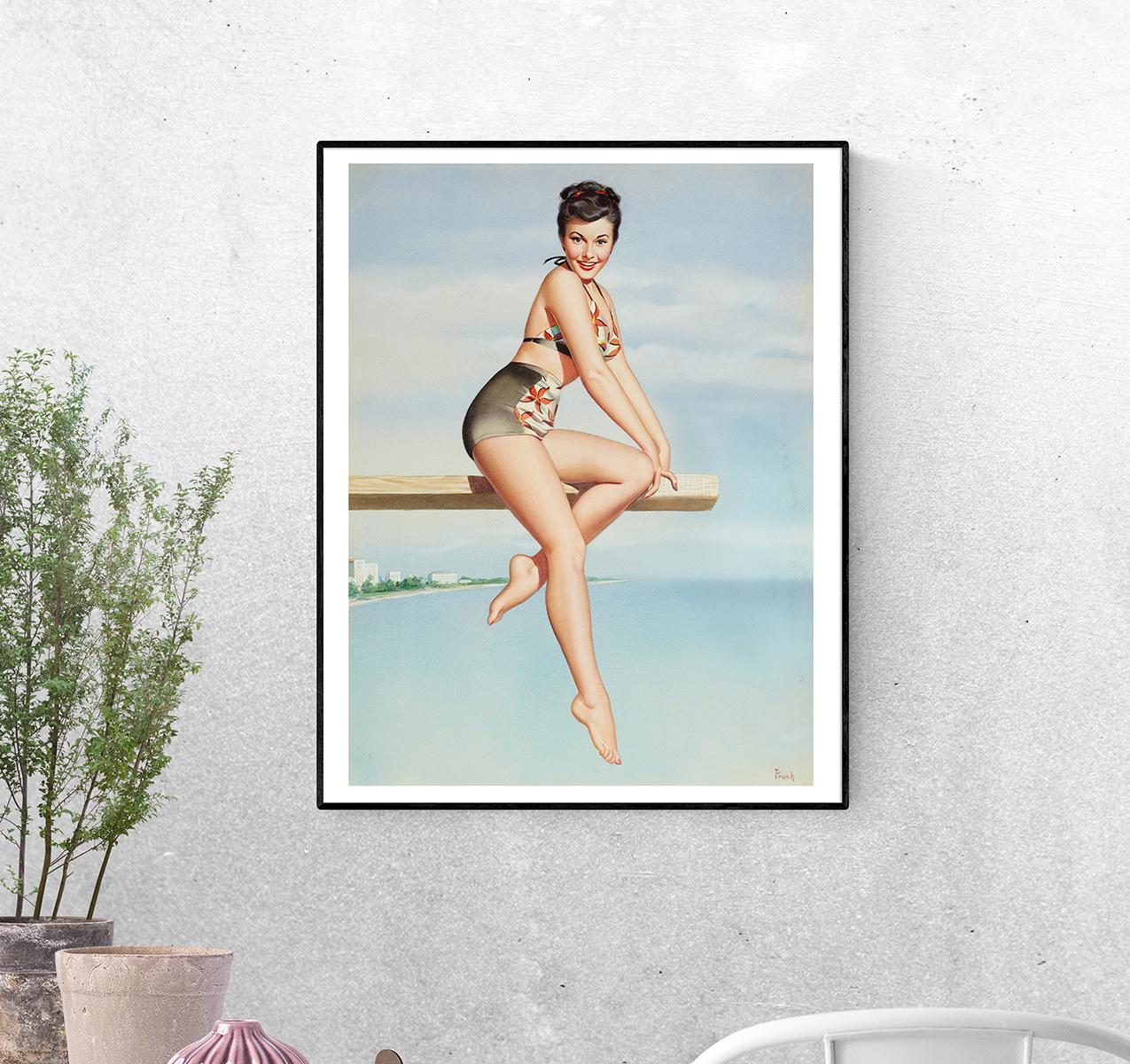 Постер В купальнике на причале Перл Алиса Фруш формат А-0 (pin_up010204_Poster)