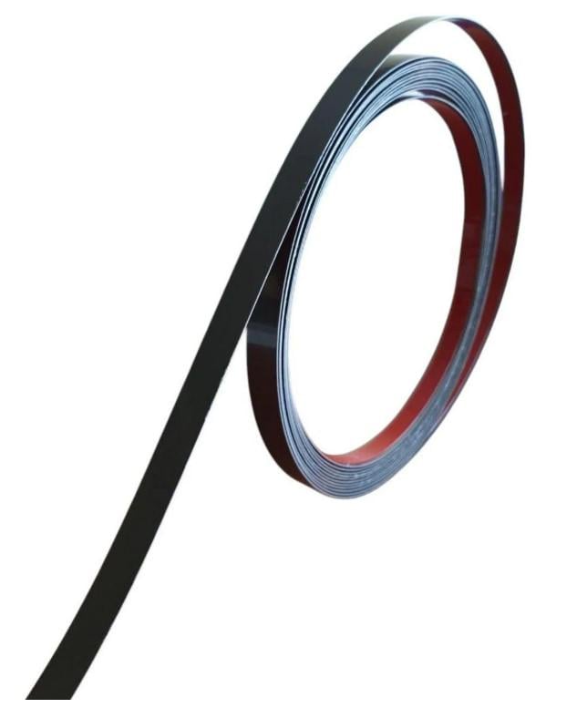 Наклейка на стіну смужка металева молдинг 10 мм 5 м Чорний матовий (9010)