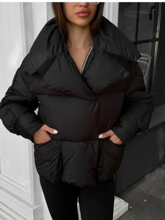 Пуховик жіночий зимовий D&V Coture DV-0011 р. 48 Чорний (29176036) - фото 2
