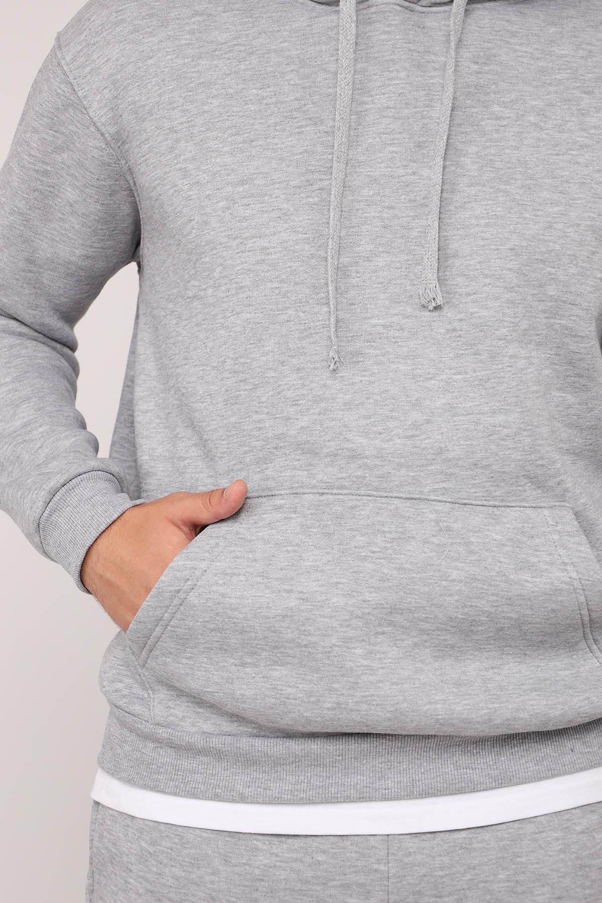 Худи мужское ЦБ-00279984 р. 52 Светло-серый (SKT001074120) - фото 4