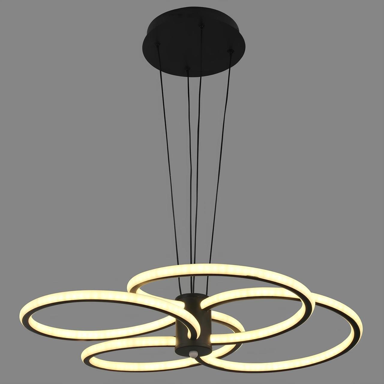 Люстра светодиодная Sirius с акриловым плафоном 104W 3000-6500К Черный (LCD3076 BK)