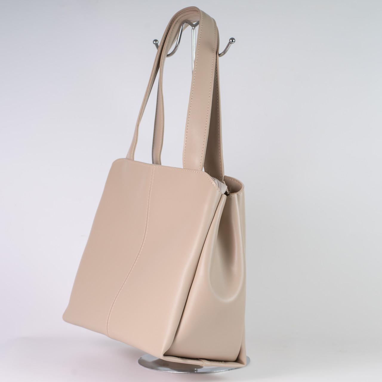 Сумка женская шоппер из экокожи XENIA №02-25 Бежевый - фото 2