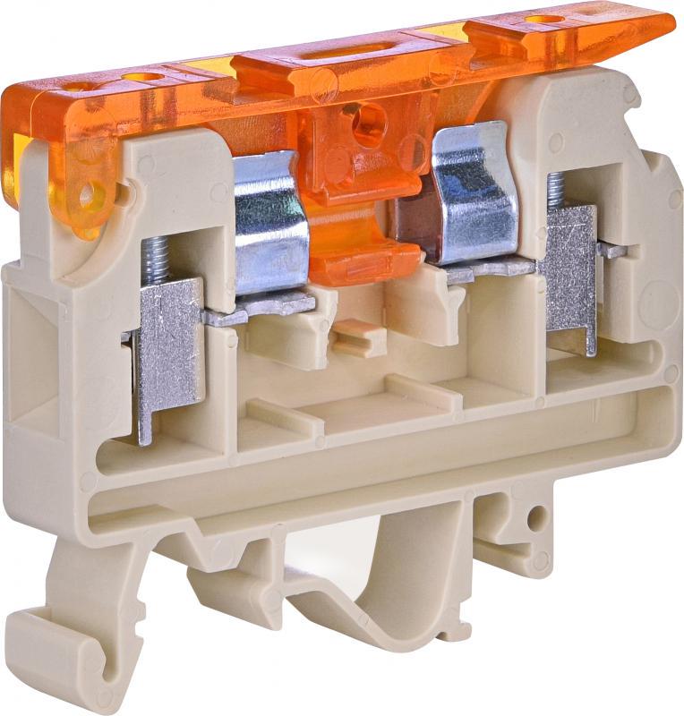 Клема гвинтова набірна ETI VSV 4 32А 4 мм2 55х8х57 мм під запобіжник з тримачем Бежевий (3901360)