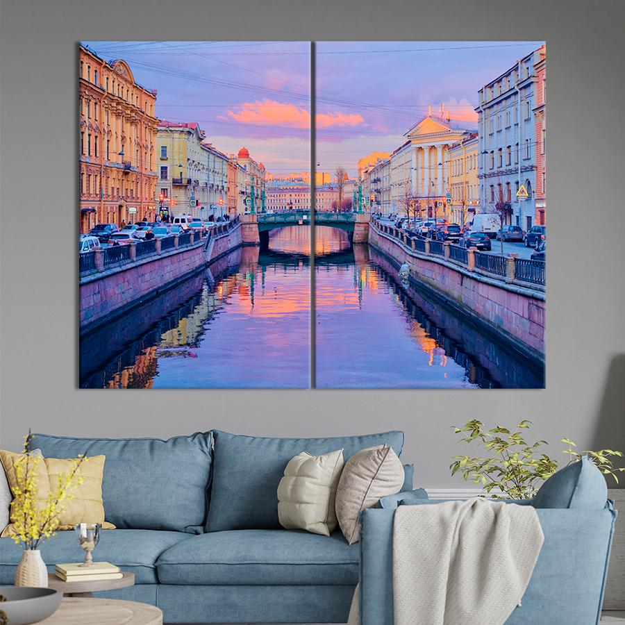 Настенний декор Река в городском пейзаже 165x122 см (A631-2)