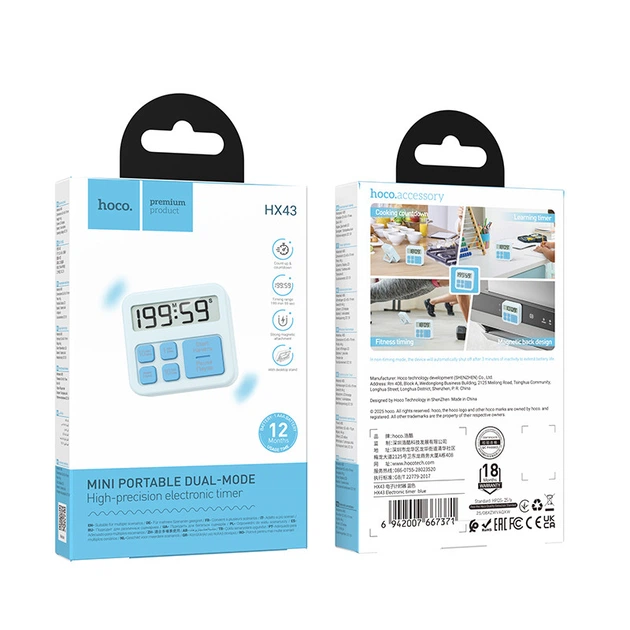 Таймер Hoco HX43 Electronic Timer Blue - фото 5